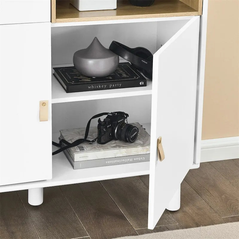 Buffet moderne blanc/bleu/rose avec pieds ronds – 1 unité