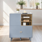 Buffet moderne blanc/bleu/rose avec pieds ronds – 1 unité