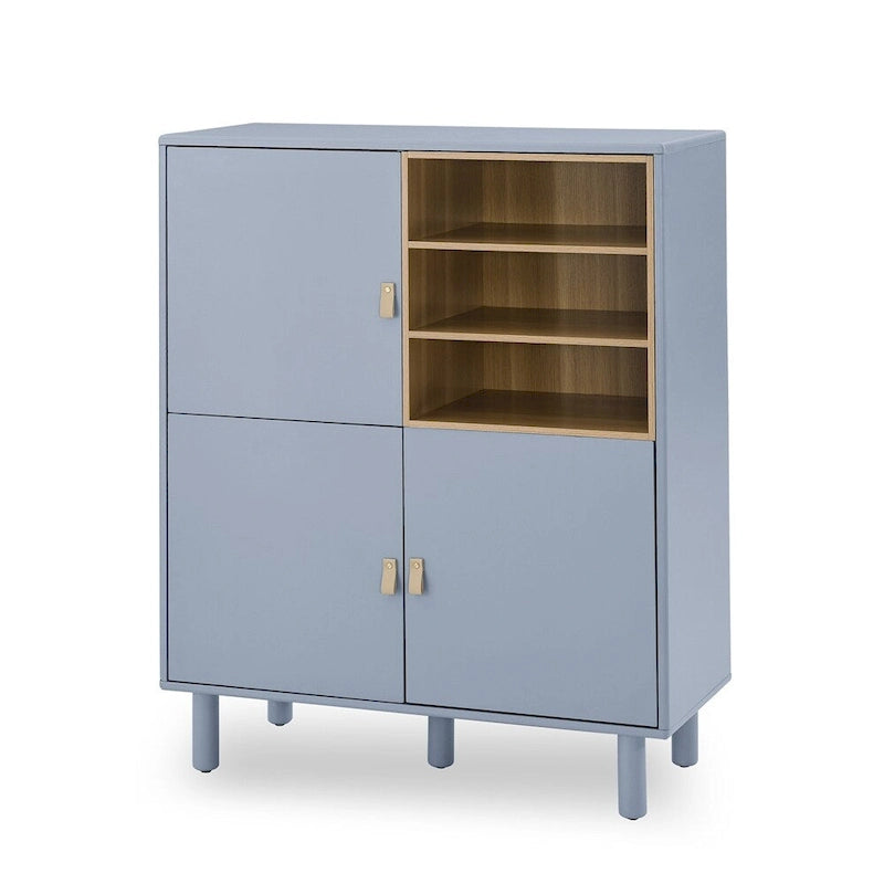 Buffet moderne blanc/bleu/rose avec pieds ronds – 1 unité