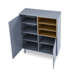 Buffet moderne blanc/bleu/rose avec pieds ronds – 1 unité