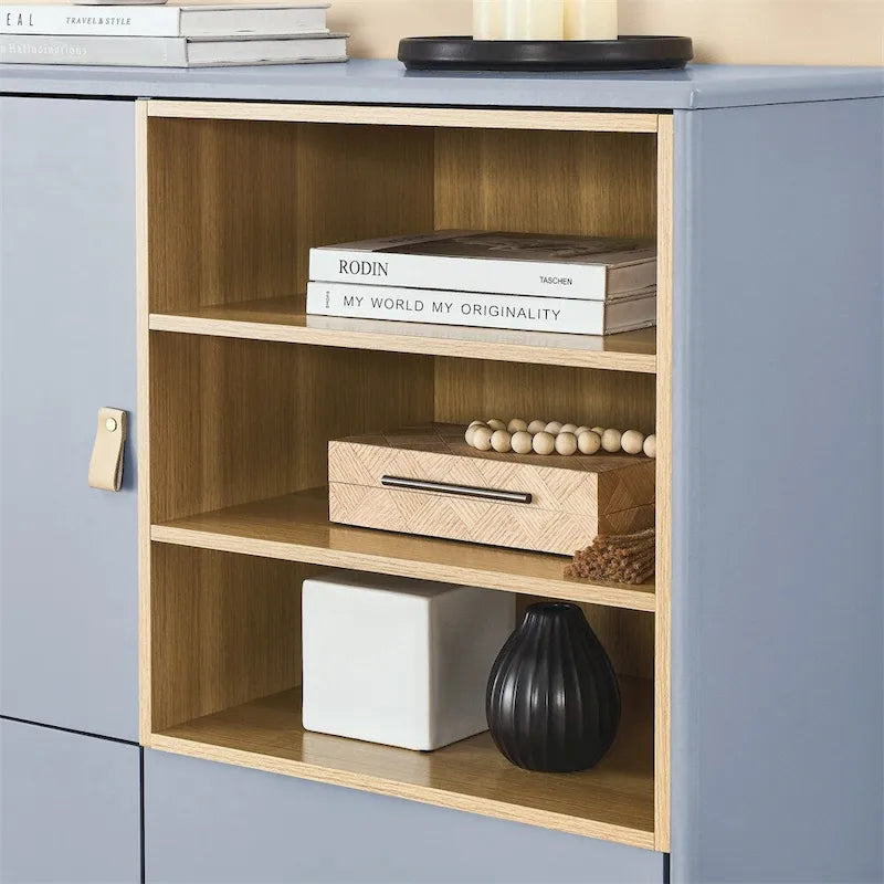 Buffet moderne blanc/bleu/rose avec pieds ronds – 1 unité