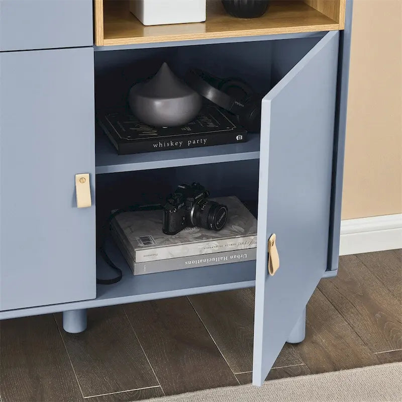 Buffet moderne blanc/bleu/rose avec pieds ronds – 1 unité