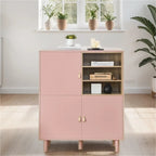 Buffet moderne blanc/bleu/rose avec pieds ronds – 1 unité