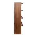 Meuble de rangement à porte vitrée noyer/blanc – Style abattant, assemblage par 1 personne