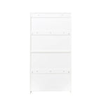 Meuble de rangement à porte vitrée noyer/blanc – Style abattant, assemblage par 1 personne