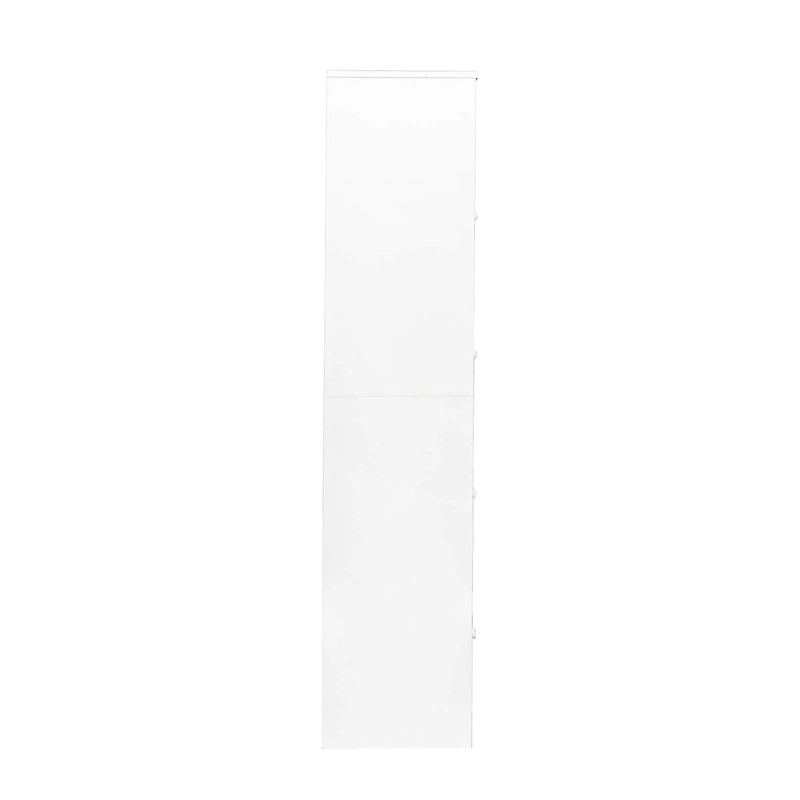 Meuble de rangement à porte vitrée noyer/blanc – Style abattant, assemblage par 1 personne