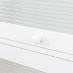 Meuble de rangement à porte vitrée noyer/blanc – Style abattant, assemblage par 1 personne