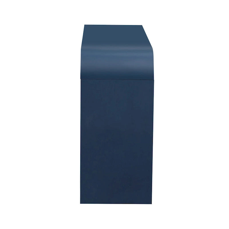Meuble de rangement 4 portes rayé noir / bleu marine / blanc