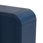 Meuble de rangement 4 portes rayé noir / bleu marine / blanc