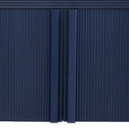 Meuble de rangement 4 portes rayé noir / bleu marine / blanc
