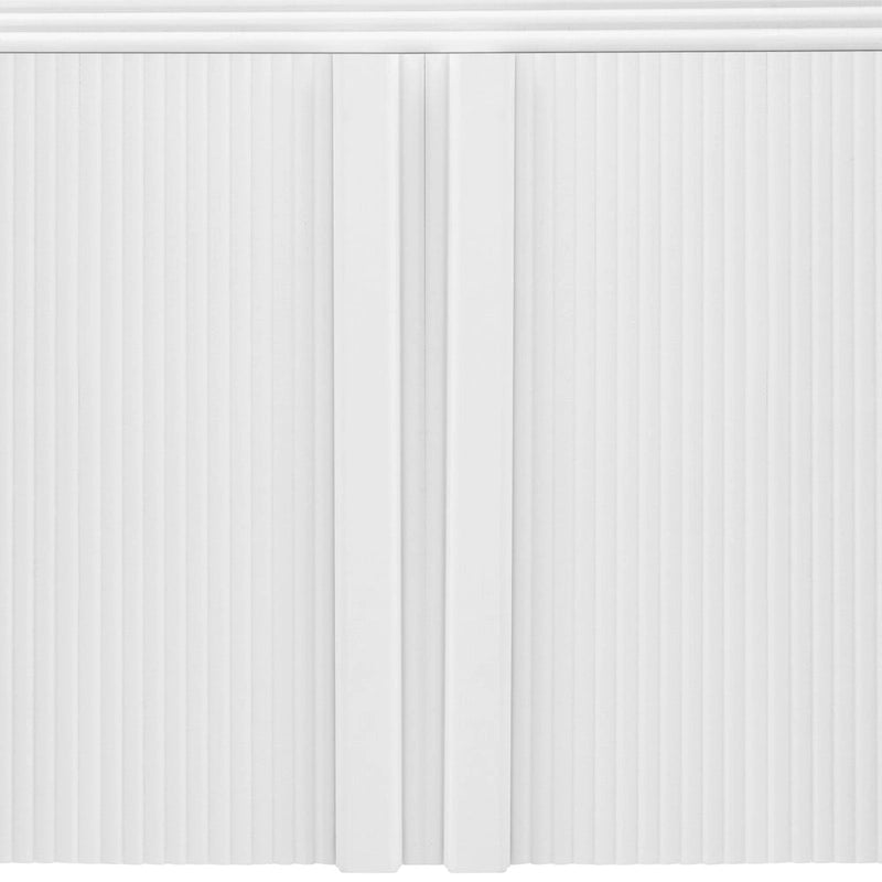 Meuble de rangement 4 portes rayé noir / bleu marine / blanc