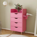 Meuble de rangement de salon à 4 tiroirs Blanc / Rose pour 1 styliste