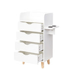 Meuble de rangement de salon à 4 tiroirs Blanc / Rose pour 1 styliste