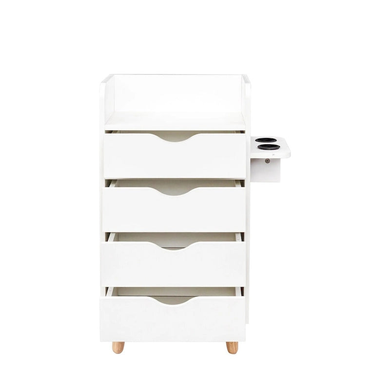 Meuble de rangement de salon à 4 tiroirs Blanc / Rose pour 1 styliste