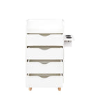 Meuble de rangement de salon à 4 tiroirs Blanc / Rose pour 1 styliste