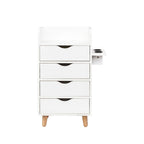 Meuble de rangement de salon à 4 tiroirs Blanc / Rose pour 1 styliste