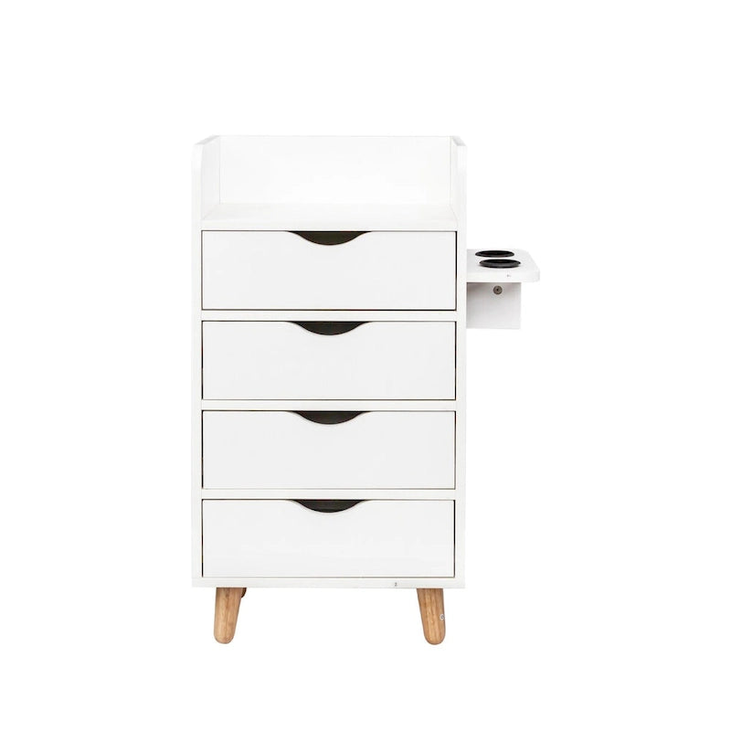 Meuble de rangement de salon à 4 tiroirs Blanc / Rose pour 1 styliste
