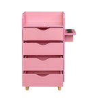 Meuble de rangement de salon à 4 tiroirs Blanc / Rose pour 1 styliste