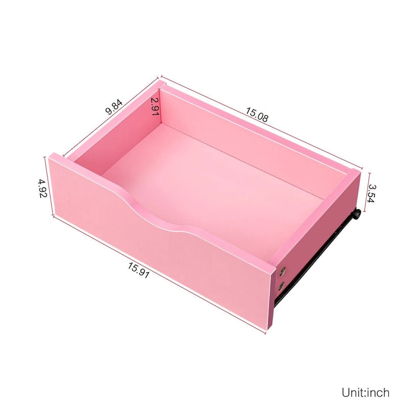 Meuble de rangement de salon à 4 tiroirs Blanc / Rose pour 1 styliste