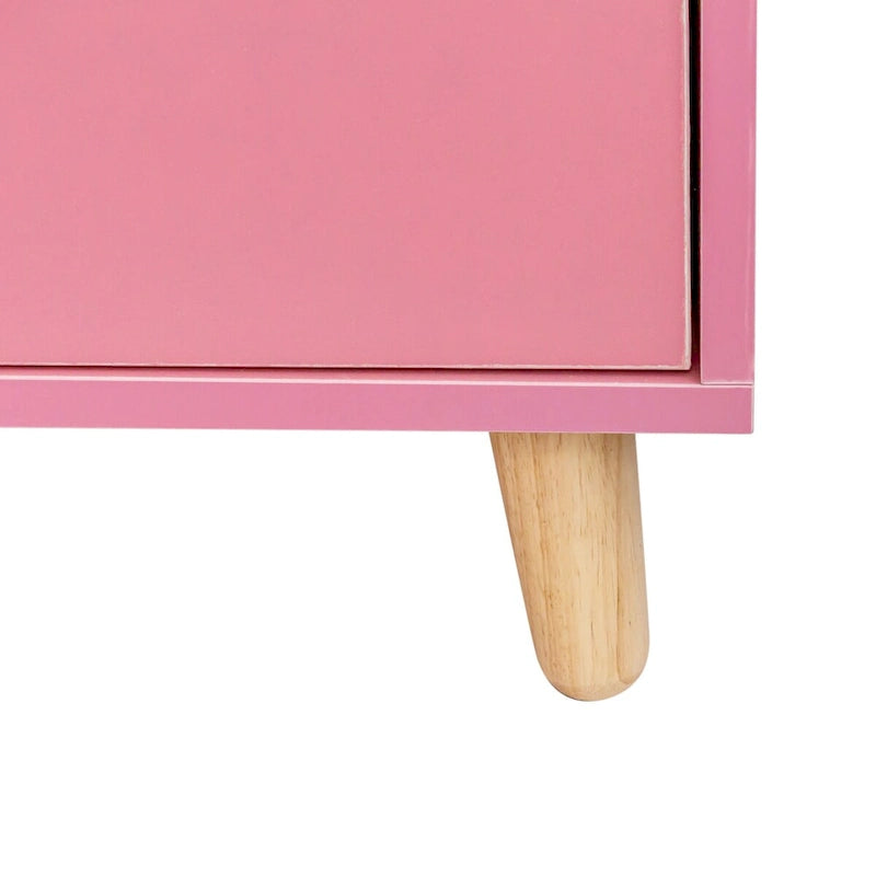 Meuble de rangement de salon à 4 tiroirs Blanc / Rose pour 1 styliste
