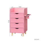 Meuble de rangement de salon à 4 tiroirs Blanc / Rose pour 1 styliste