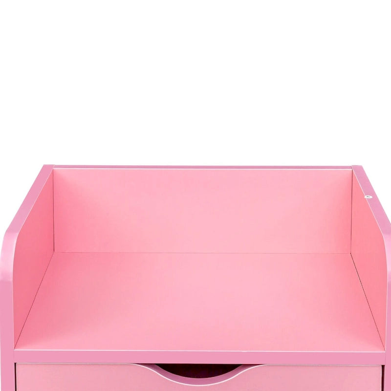 Meuble de rangement de salon à 4 tiroirs Blanc / Rose pour 1 styliste