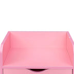 Meuble de rangement de salon à 4 tiroirs Blanc / Rose pour 1 styliste