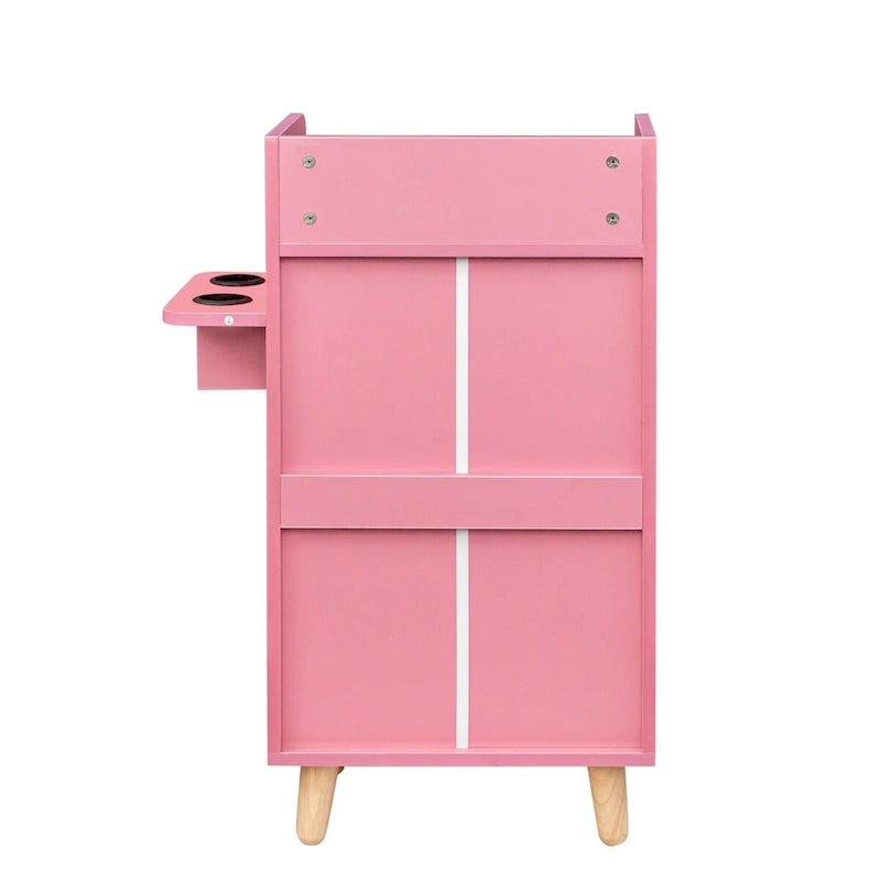 Meuble de rangement de salon à 4 tiroirs Blanc / Rose pour 1 styliste