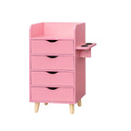 Meuble de rangement de salon à 4 tiroirs Blanc / Rose pour 1 styliste