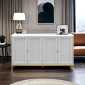 Bahut 4 portes gris clair et noir | Style moderne | Pour salon et salle à manger