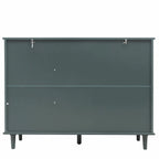 Armoire de rangement à 3 portes et 3 tiroirs vert foncé et bleu, simple