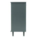 Armoire de rangement à 3 portes et 3 tiroirs vert foncé et bleu, simple