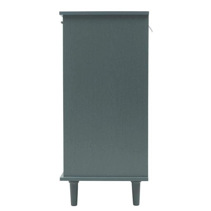 Armoire de rangement à 3 portes et 3 tiroirs vert foncé et bleu, simple