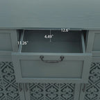 Armoire de rangement à 3 portes et 3 tiroirs vert foncé et bleu, simple
