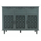 Armoire de rangement à 3 portes et 3 tiroirs vert foncé et bleu, simple