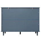 Armoire de rangement à 3 portes et 3 tiroirs vert foncé et bleu, simple