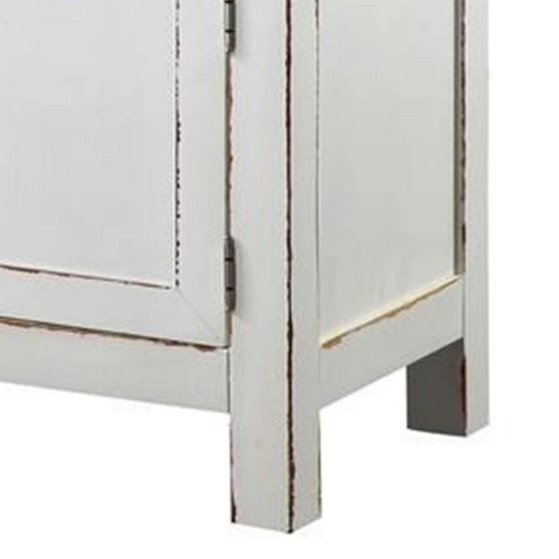 Buffet 137 cm, blanc et marron, casier à vin, 2 tiroirs, étagère ouverte