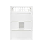 Lit mezzanine simple blanc/gris avec échelle – Style maison, 1 place
