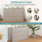 Buffet bahut gris 6 tiroirs, assemblage 1-2 personnes