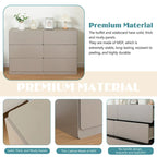 Buffet bahut gris 6 tiroirs, assemblage 1-2 personnes