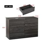 Buffet bahut gris 6 tiroirs, assemblage 1-2 personnes