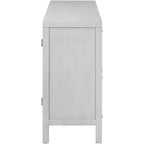 Bahut en rotin 4 portes gris/noir/blanc, montage par 1 personne