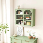 27.56Glass Doors Modern Two-door Wall Cabinet with Featuring Three-tier Storage for Entryway,with Characteristic Woven Pattern