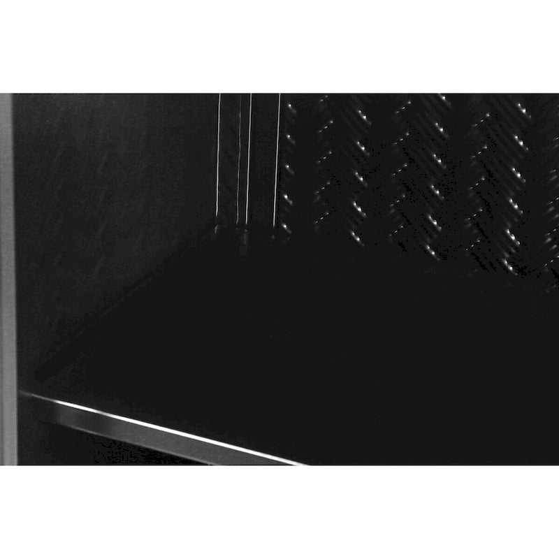 Armoire vitrée 2 portes verte/blanche/noire avec motif tressé, 3 niveaux de rangement