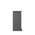 Bahut gris antique avec portes en verre dépoli – Meuble de rangement