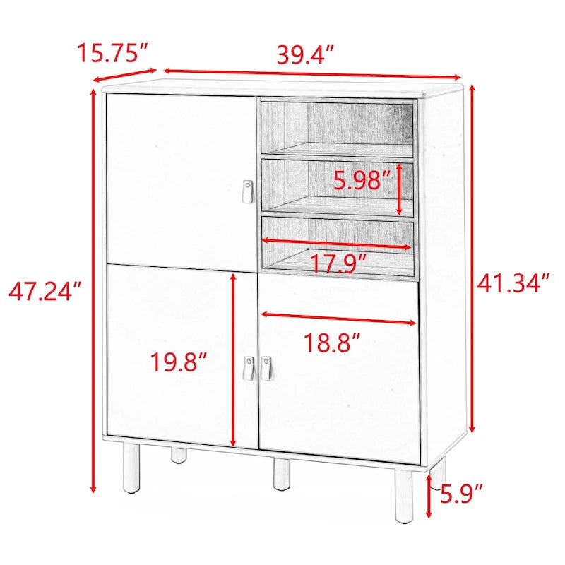 Meuble de rangement avec porte et étagère ouverte (Blanc / Rose / Bleu, Simple)