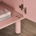 Meuble de rangement avec porte et étagère ouverte (Blanc / Rose / Bleu, Simple)