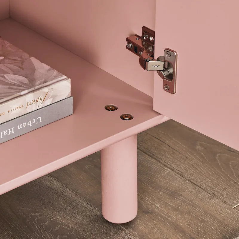Meuble de rangement avec porte et étagère ouverte (Blanc / Rose / Bleu, Simple)