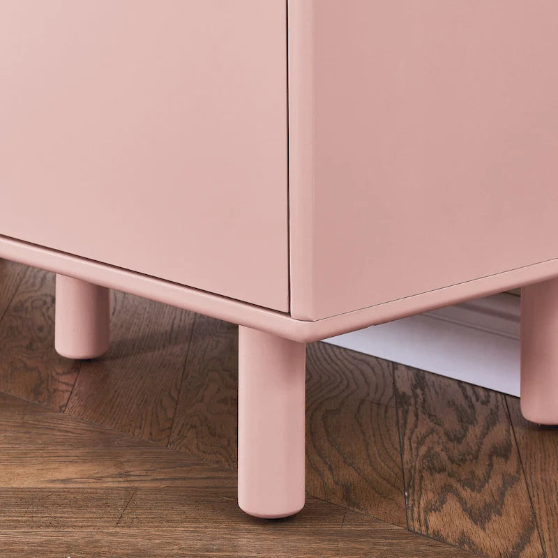 Meuble de rangement avec porte et étagère ouverte (Blanc / Rose / Bleu, Simple)