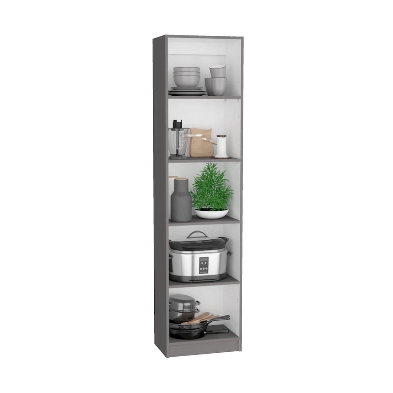 Ensemble de bibliothèque modulaire 3 pièces, Beige/Multicolore/Noir/Blanc, 13 étagères avec placard, pour 1 pièce